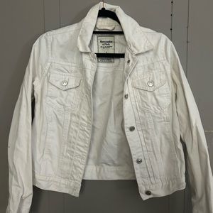 Womens Abercrombie & Fitch White Jean Jacket
